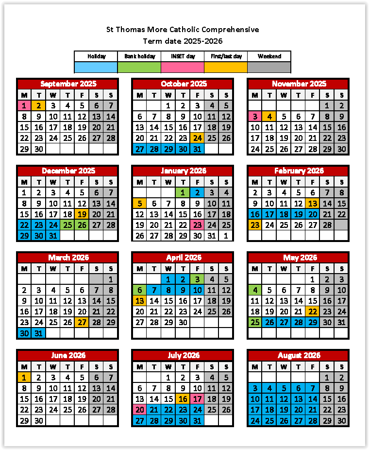 Term dates 25 26